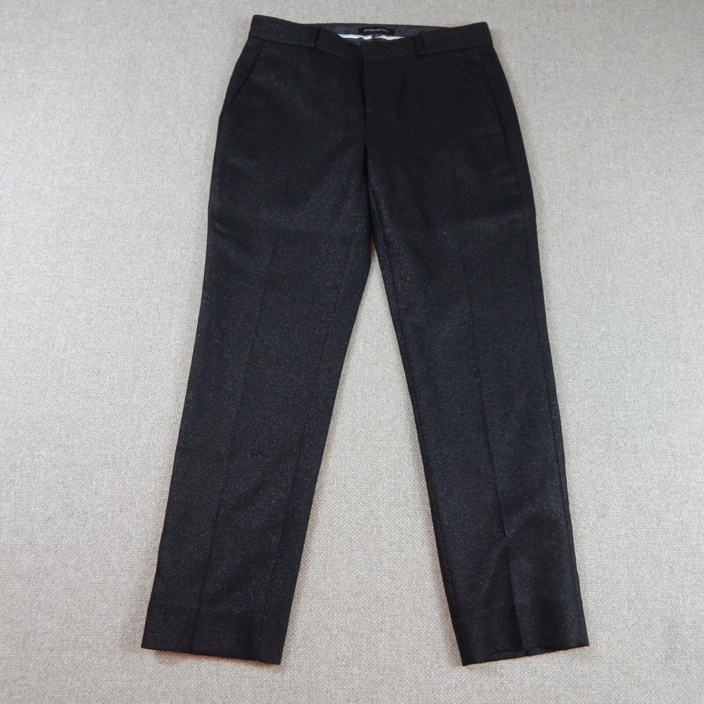 Banana Republic Pants Womens 2 Black Sparkle Avery Straight Cropped Leg Business